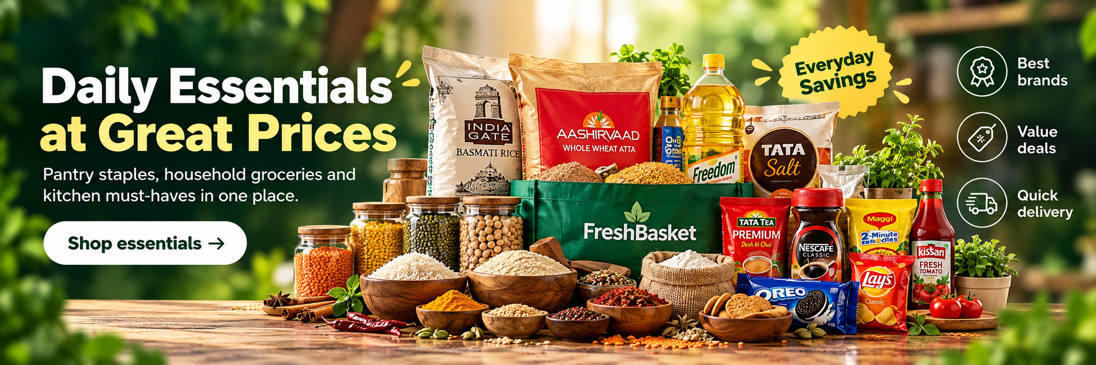 FreshBasket Premium • Daily Essentials