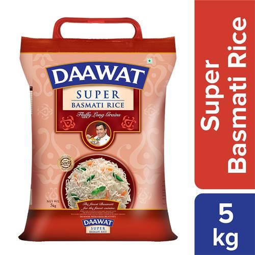 Daawat Basmati Rice/Basmati Akki - Super, 5 kg Pouch