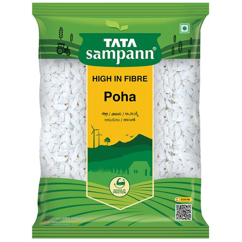 Tata Sampann White Thick Poha - High In Fibre, 1 Kg Pouch