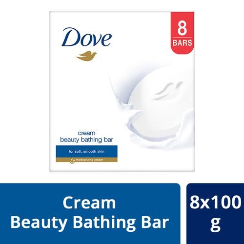 Dove Cream Beauty Bathing Bar, 100 g Pack of 8