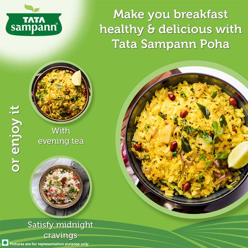 Tata Sampann White Thick Poha - High In Fibre, 1 Kg Pouch