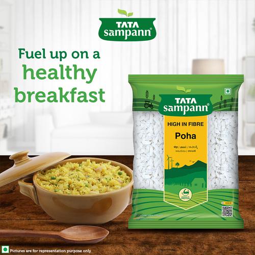 Tata Sampann White Thick Poha - High In Fibre, 1 Kg Pouch